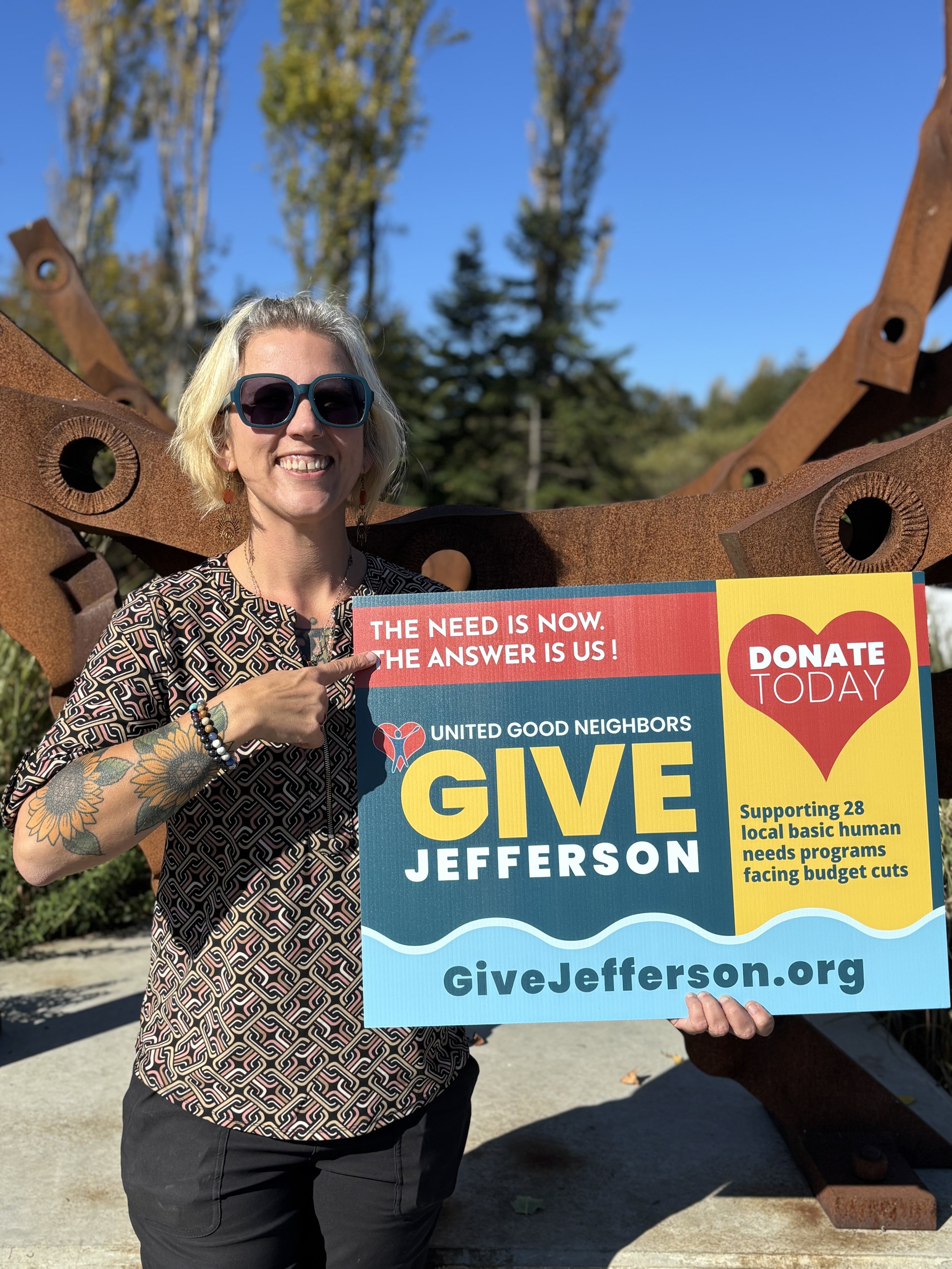   Andrea Stafford announces the start of the UGN Give Big campaign. Photo courtesy of Andrea Staffard  