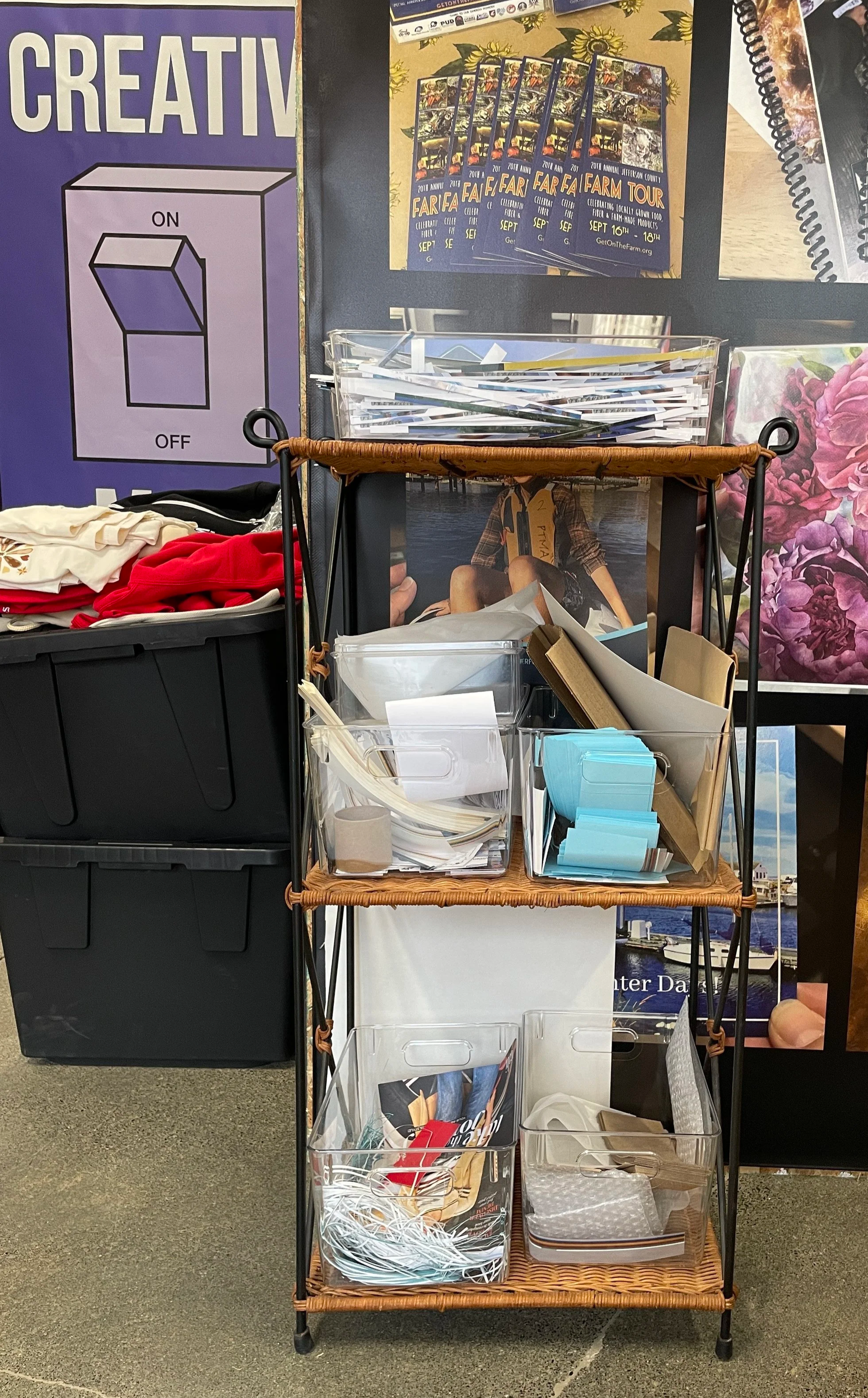   Corvus Crafts hosts an artist take box with materials that artists are welcome to take. Photo by Angela Downs  