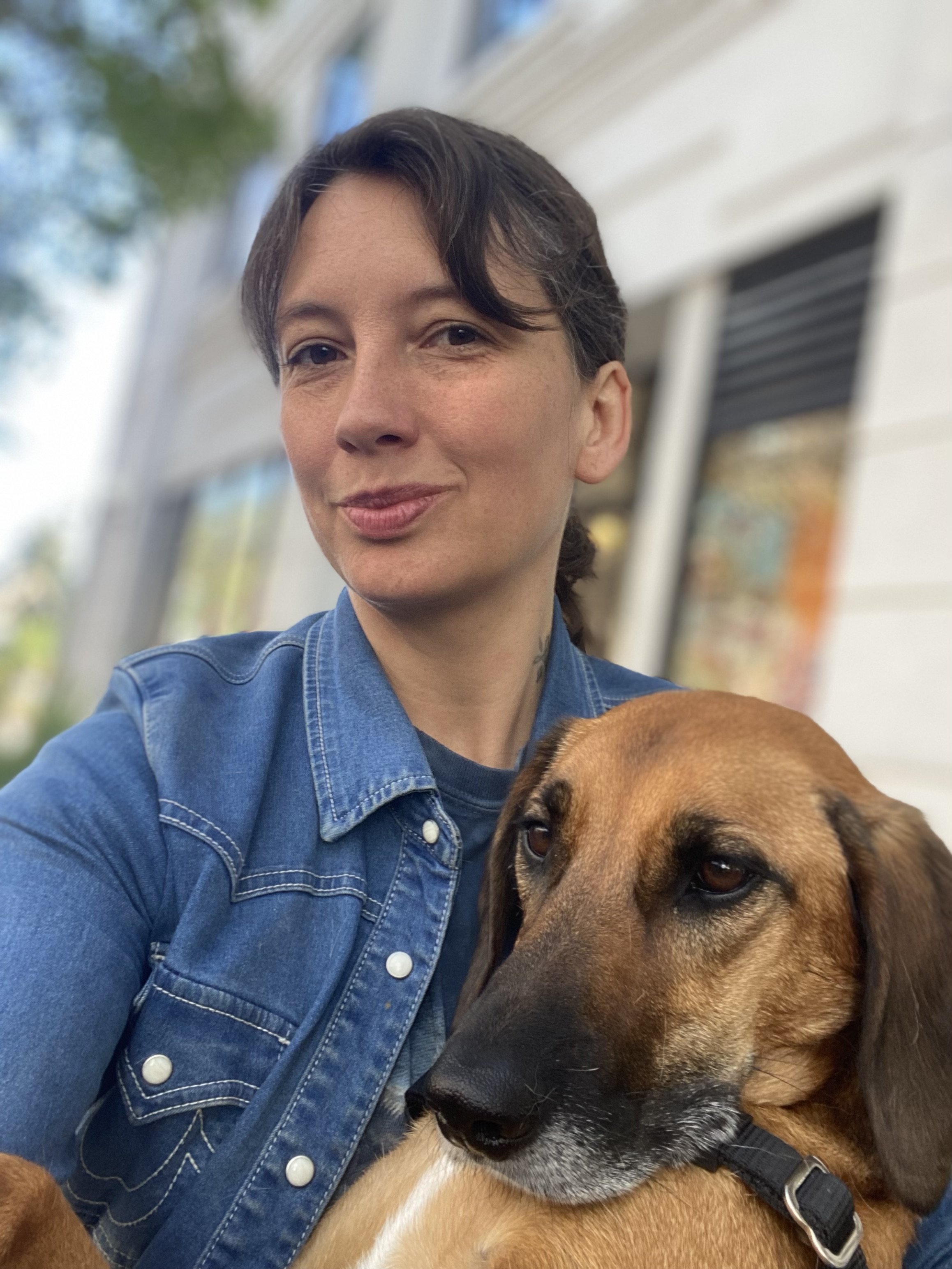   Editor Nhatt Nichols and Quin, the official news hound.  