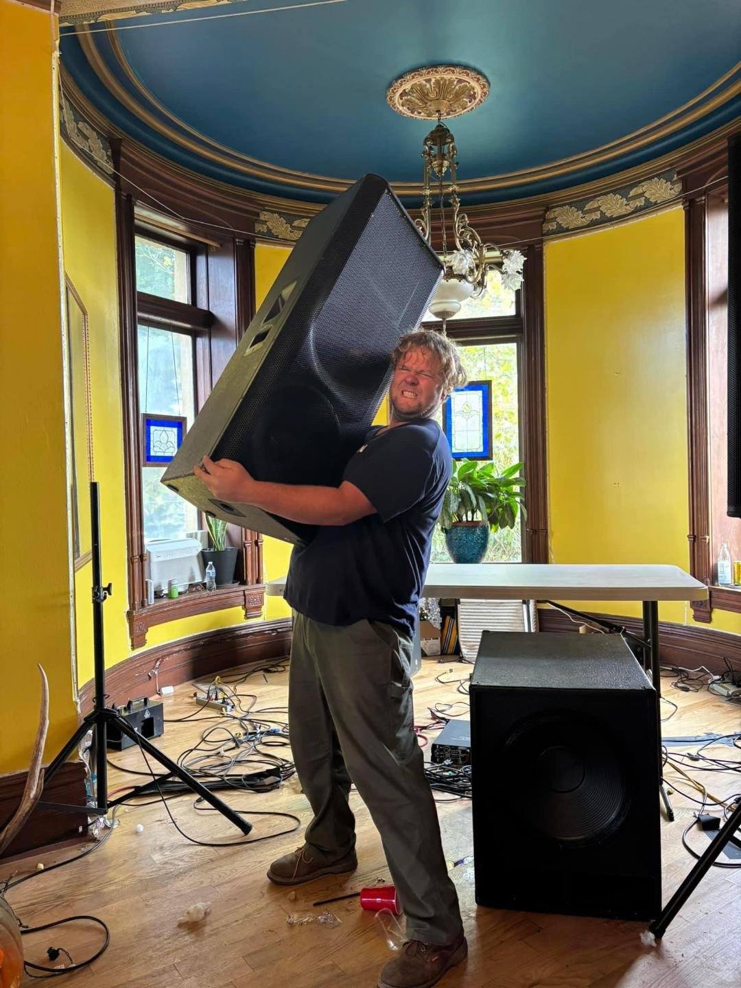  “My arms are my tools,” said Joshua Bingham, the brains behind the brawn of Large Man.  