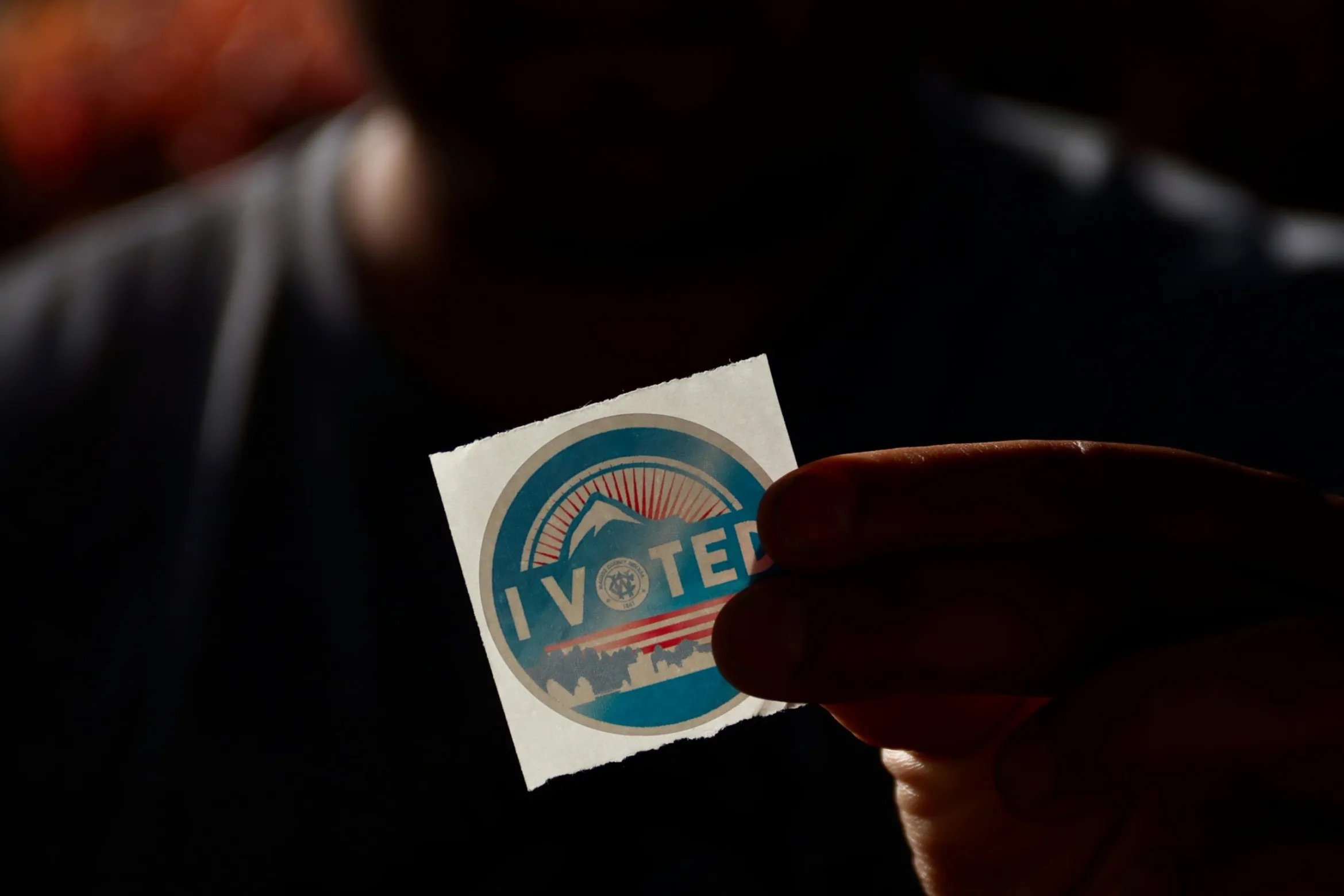   A voting sticker. (Photo by    Manny Becerra    /    Unsplash   )  