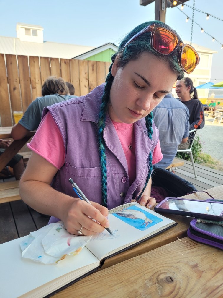 Carolyn Woods is a marine science educator and a watercolor artist. Photo by Trillian Spencer