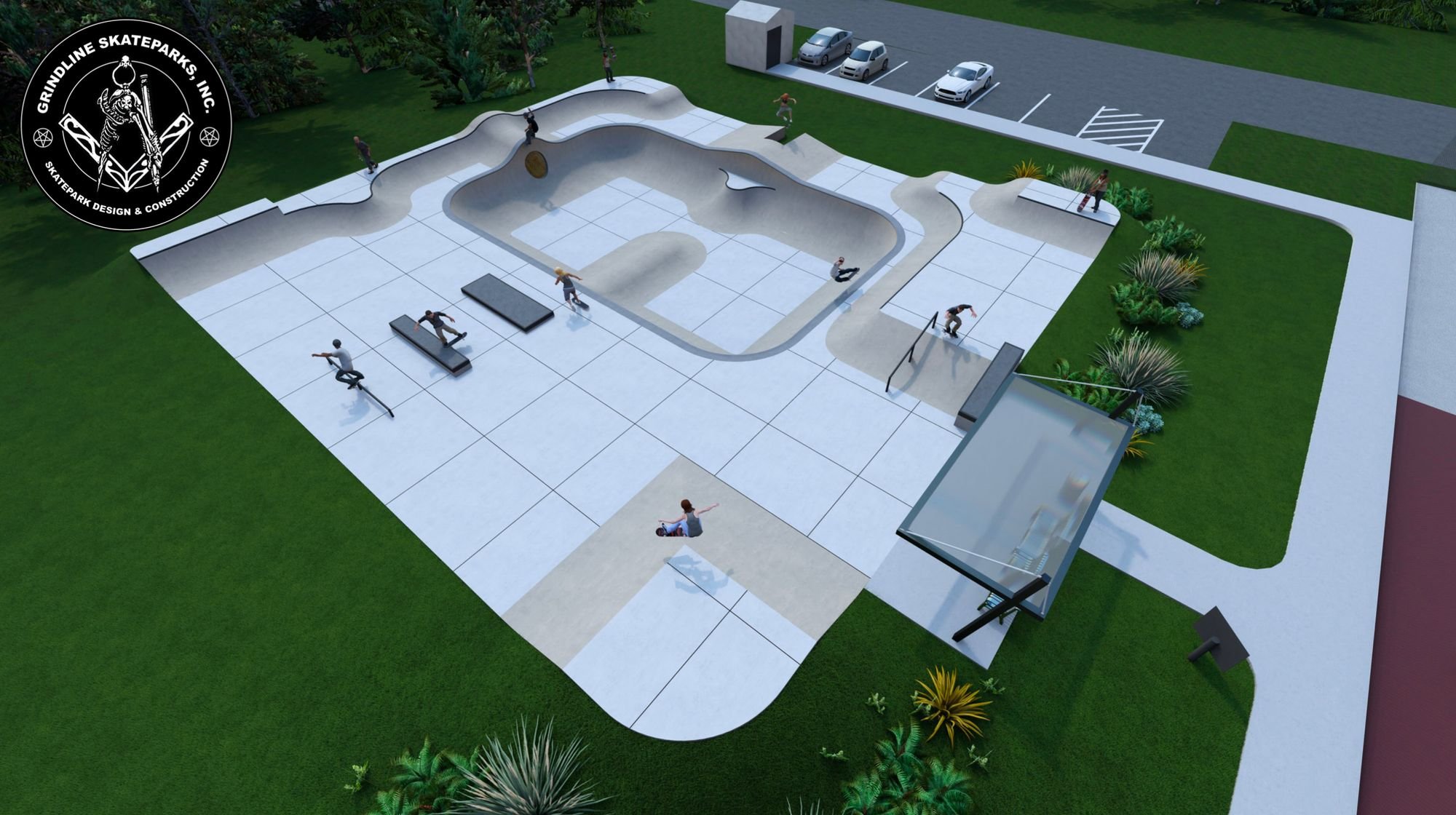   This initial design of the Quilcene skate park was set to be closer to the street. While maintaining the same features, the park will be moved back further towards the forest and incorporate some of the trees into its new shape. Photo courtesy of Brady MacDonald  