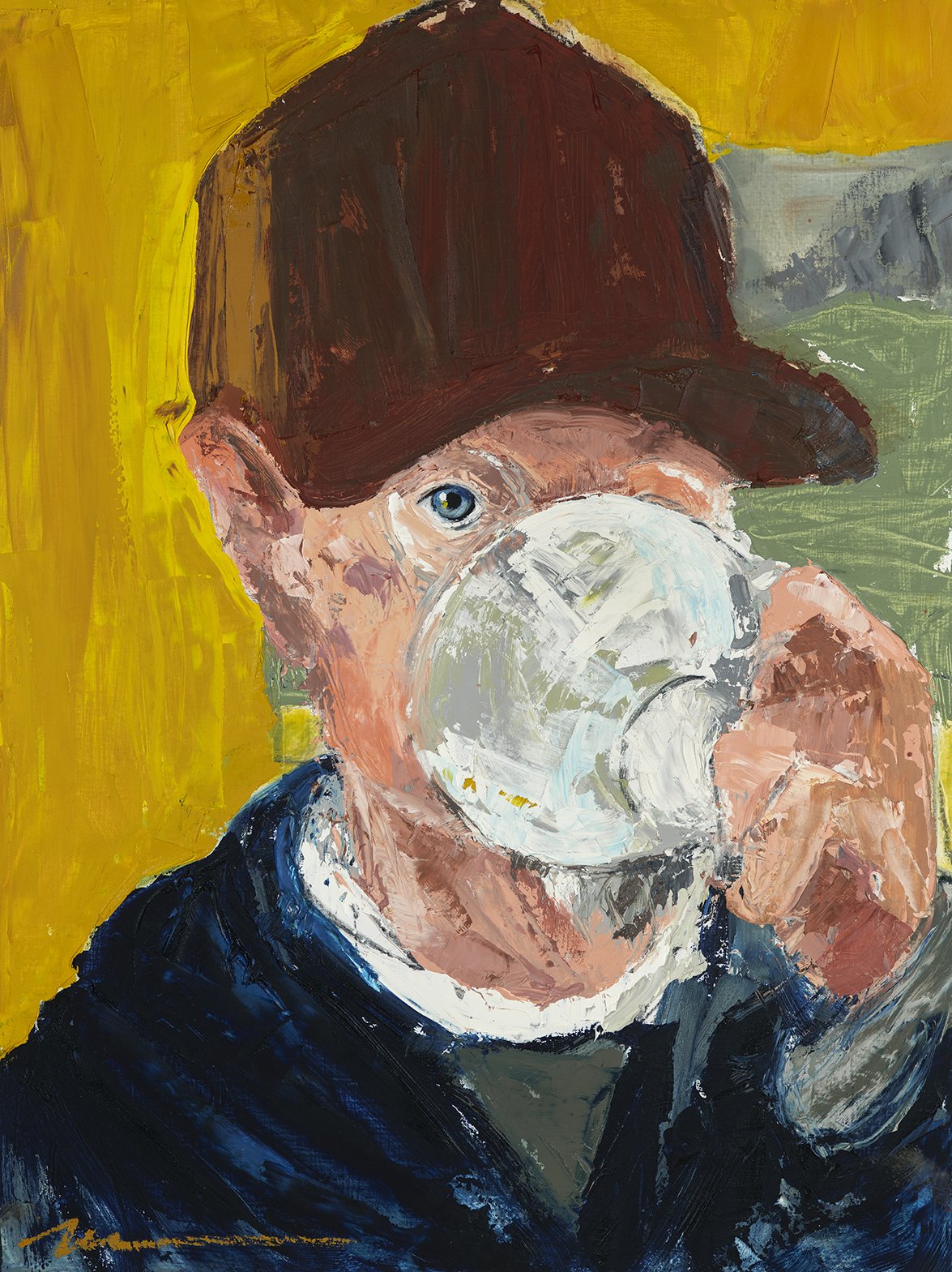   Trucker Hat Painting by Meg Kaczyk  