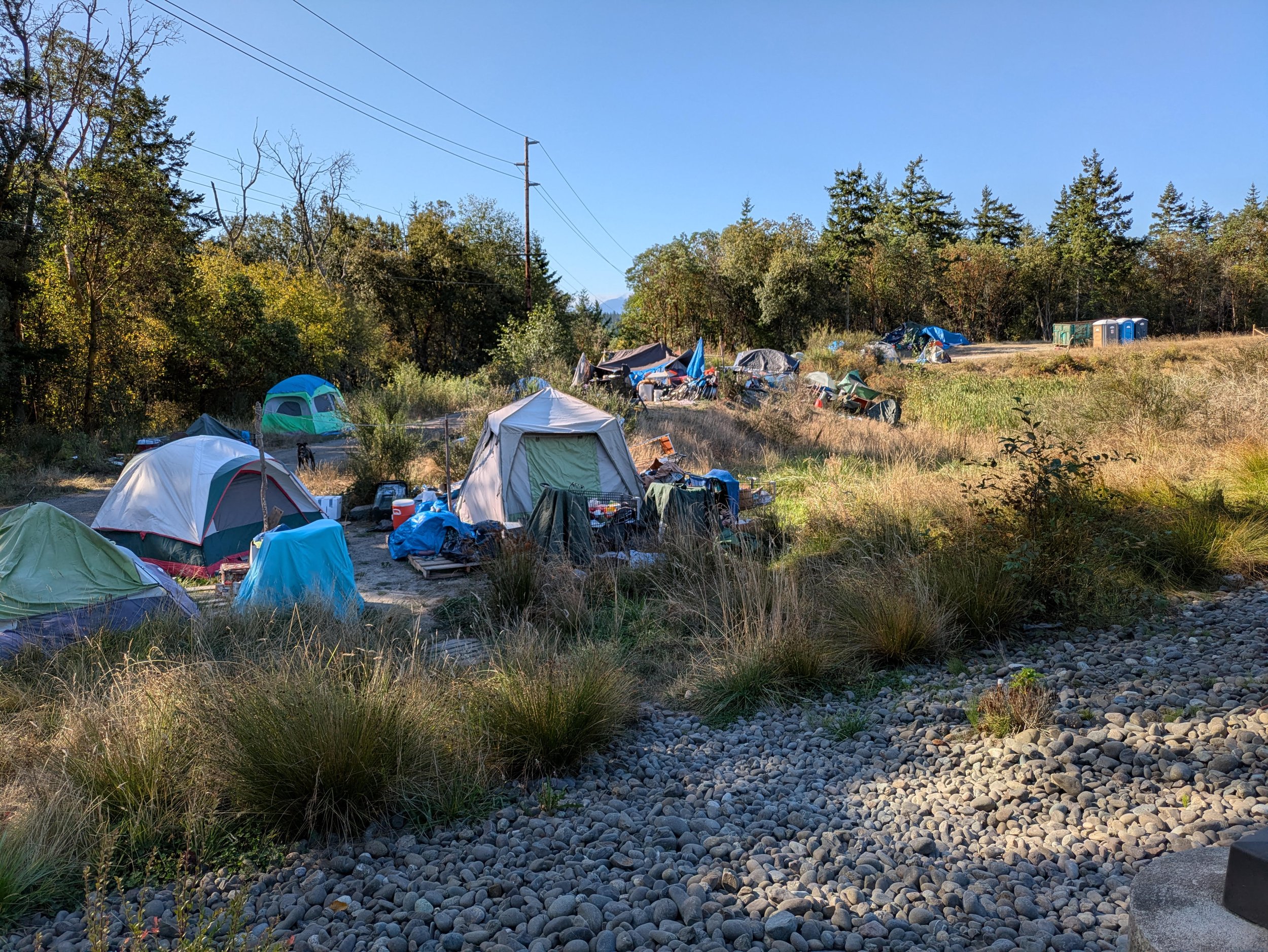   There is currently no place for the people living behind DSHS to go after the November 3 eviction date. Photo by Scott France  