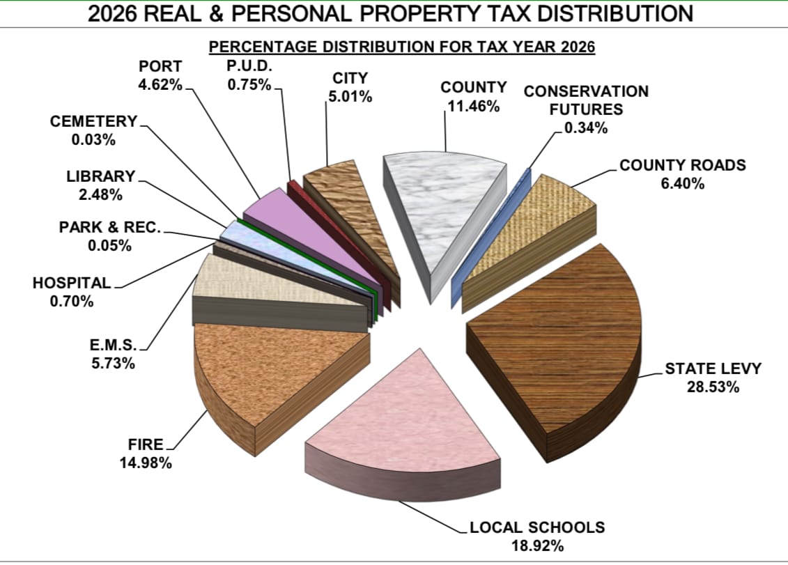 Pie chart of Property tax distributions